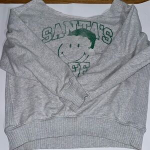 Aerie Grey “Santa’s BFF” Sweater XS